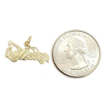 Load image into Gallery viewer, New 14k yellow Gold tow truck car Pendant charm gift fine jewelry 1g