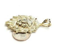 Load image into Gallery viewer, New 10k yellow solid Gold lion head face zodiac Pendant charm fine jewelry 9.6g