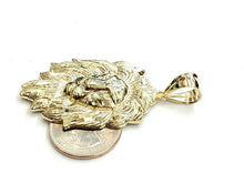 Load image into Gallery viewer, New 10k yellow solid Gold lion head face zodiac Pendant charm fine jewelry 9.6g