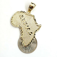 Load image into Gallery viewer, New 10k yellow gold Africa continent outline map pendant charm fine jewelry 8.9g