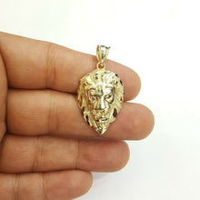 Load image into Gallery viewer, 10k yellow Gold lion head face leo zodiac Pendant charm fine gift jewelry 3.7g