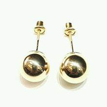 Load image into Gallery viewer, 14k yellow Gold 8mm hollow ball earrings screw back fine gift jewelry for female