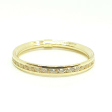 Load image into Gallery viewer, 14k yellow Gold eternity wedding stackable endless band cubic zirconia size 7