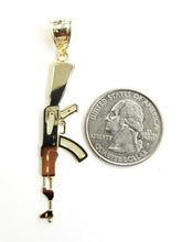Load image into Gallery viewer, New 10k yellow Gold AK-47 machine gun rifle army Pendant charm fine jewelry 2.4g
