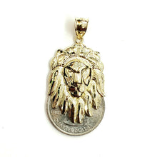Load image into Gallery viewer, 10k yellow solid Gold lion head face zodiac Pendant charm fine jewelry 3.9g