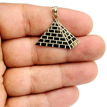 Load image into Gallery viewer, New 14k yellow solid Gold Egyptian pyramid Pendant fine gift jewelry 2.6g