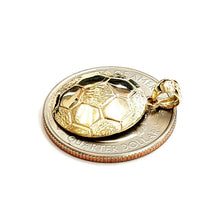Load image into Gallery viewer, New 14k yellow Gold Soccer ball Pendant charm sport game fine jewelry gift 1.7g