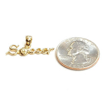 Load image into Gallery viewer, 14k yellow Gold Soccer word ball Pendant charm sport game fine jewelry gift 1.3g