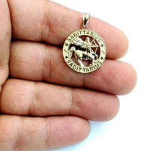 Load image into Gallery viewer, 10k yellow Gold round Sagittarius Archer Zodiac Sign Pendant fine jewelry 2.6g