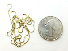 Load image into Gallery viewer, Brand New 14K Yellow Gold Square Box Chain Necklace fine gift jewelry 1.7g 18"