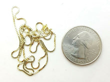 Load image into Gallery viewer, Brand New 14K Yellow Gold Square Box Chain Necklace fine gift jewelry 1.7g 18"