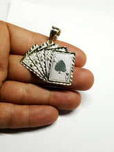 Load image into Gallery viewer, 10k yellow solid Gold playing card Pendant charm casino fine jewelry unisex 8.8g