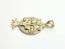 Load image into Gallery viewer, 10k yellow gold dollar sign money bag tree lucky pendant charm fine jewelry 2.5g