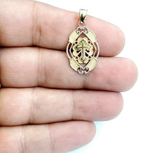 Load image into Gallery viewer, 14k solid 3 color gold cross Pendant charm fine gift religious jewelry unisex 2g