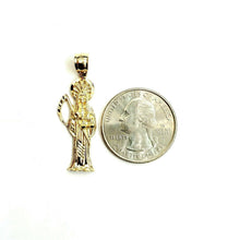 Load image into Gallery viewer, New 14k yellow gold Santa Muerte holy death Pendant fine gift jewelry unisex 2g