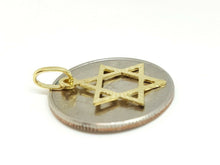 Load image into Gallery viewer, 14k yellow gold star of David Jewish Israel charm pendant religious jewelry 0.9g
