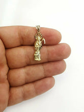 Load image into Gallery viewer, 10k yellow gold Santa muerte holy death Pendant fine gift jewelry unisex 1.6g