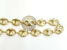 Load image into Gallery viewer, New 10K yellow gold 12.3mm hollow puff Gucci link bracelet 14.1g jewelry 9.5"