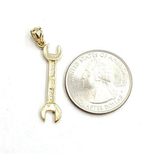 Load image into Gallery viewer, New 14k Yellow Gold 3D Wrench Pendant charm mechanics tool fine jewelry 1.9g