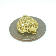 Load image into Gallery viewer, New 10k yellow Gold 3D filigree Heart necklace pendant fine gift jewelry 1.2g