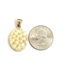 Load image into Gallery viewer, 14k yellow gold oval virgin Mary Guadalupe religious pendant diamond cut 2.2g