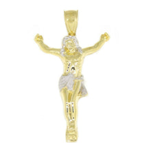 Load image into Gallery viewer, 10k two tone gold Jesus full body religious gift for him her pendant charm 4.6g