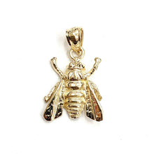 Load image into Gallery viewer, New 14k yellow Gold solid honey bee Pendant charm gift fine jewelry 1.9g