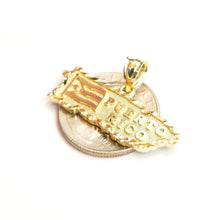 Load image into Gallery viewer, New 10k yellow gold Puerto Rico outline map pendant charm gift fine jewelry 2.9g