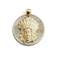 Load image into Gallery viewer, New 14k solid yellow Gold Chief face head Pendant fine jewelry 2.6g