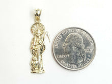 Load image into Gallery viewer, 10k yellow gold Santa muerte holy death Pendant fine gift jewelry unisex 1.4g