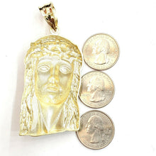Load image into Gallery viewer, 10k yellow gold Jesus face head pendant charm fine men's religious jewelry 18.6g