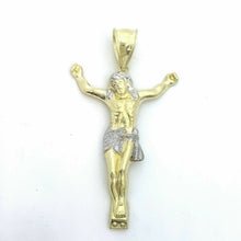 Load image into Gallery viewer, 10k two tone gold Jesus full body religious gift pendant charm fine jewelry 3.3g