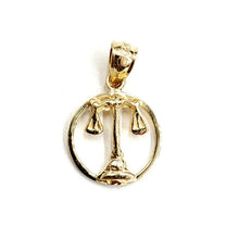 Load image into Gallery viewer, New 14k yellow Gold tiny libra zodiac sign round Pendant charm fine jewelry 1.2g