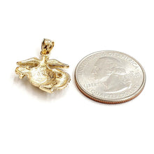 Load image into Gallery viewer, 14k yellow gold US Marine Corps Emblem pendant charm Fine Jewelry men women 3.1g