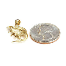 Load image into Gallery viewer, 14k yellow Gold Dinosaur Full body animal Jurassic Pendant charm jewelry 1.8g