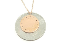 Load image into Gallery viewer, 14k rose Gold 0.09ct Diamond name tag ID women necklace 18" adjustable chain