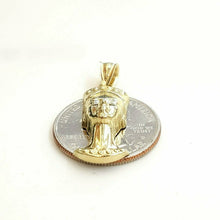 Load image into Gallery viewer, New 10k yellow Gold Egyptian Nefertiti Queen Cleopatra head Pendant jewelry 2.1g