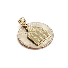 Load image into Gallery viewer, 14k yellow gold tablets of law star of David Jewish Israel torah pendant 2.2g