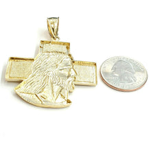 Load image into Gallery viewer, 10k yellow gold Jesus face head pendant charm fine gift religious jewelry 8.4g