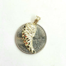 Load image into Gallery viewer, New 10k Yellow Gold Single Angel Wing Pendant Diamond Cut Unisex fine jewelry 1g