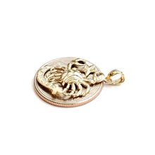 Load image into Gallery viewer, 14k yellow Gold crab cancer zodiac sign astrology Pendant charm fine jewelry 1.7g