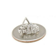Load image into Gallery viewer, New 14k white Gold 0.12Ct Round Diamonds heart stud Earrings Push Back Fastening