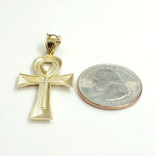 Load image into Gallery viewer, 10k yellow gold Egyptian ankh cross pendant charm fine religious jewelry 2.5g