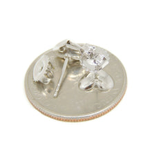 Load image into Gallery viewer, New 14k white Gold 0.22Ct Round Diamonds heart stud Earrings Push Back Fastening