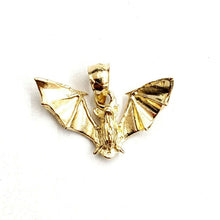 Load image into Gallery viewer, New 14k yellow gold bat full body pendant charm gift fine jewelry polished 1.8g