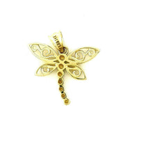 Load image into Gallery viewer, New 14k two tone Gold dragonfly Pendant charm gift fine jewelry for her 1.2g