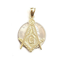 Load image into Gallery viewer, 10k yellow Gold Freemason Masonic Pendant charm gift religious jewelry 2.8g