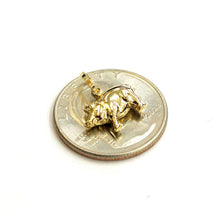 Load image into Gallery viewer, 14k yellow Gold Tiny Hollow Pig Piglet animal Pendant charm fine jewelry 0.9g