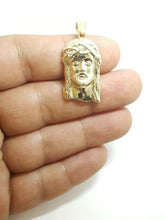 Load image into Gallery viewer, 10k yellow gold Jesus face head pendant charm fine gift religious jewelry 3.2g