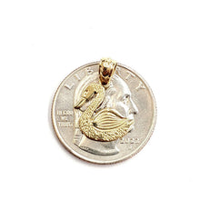 Load image into Gallery viewer, New 14k yellow Gold tiny duck bird Pendant charm gift fine jewelry 1.1g